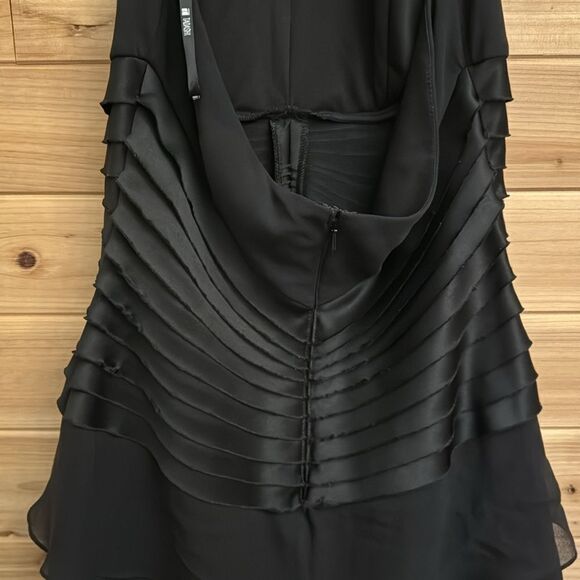 Tadashi Shoji Size 6 100% Silk Floor Length Ruffle Halter Neck Gown Maxi Dress - Picture 10 of 14